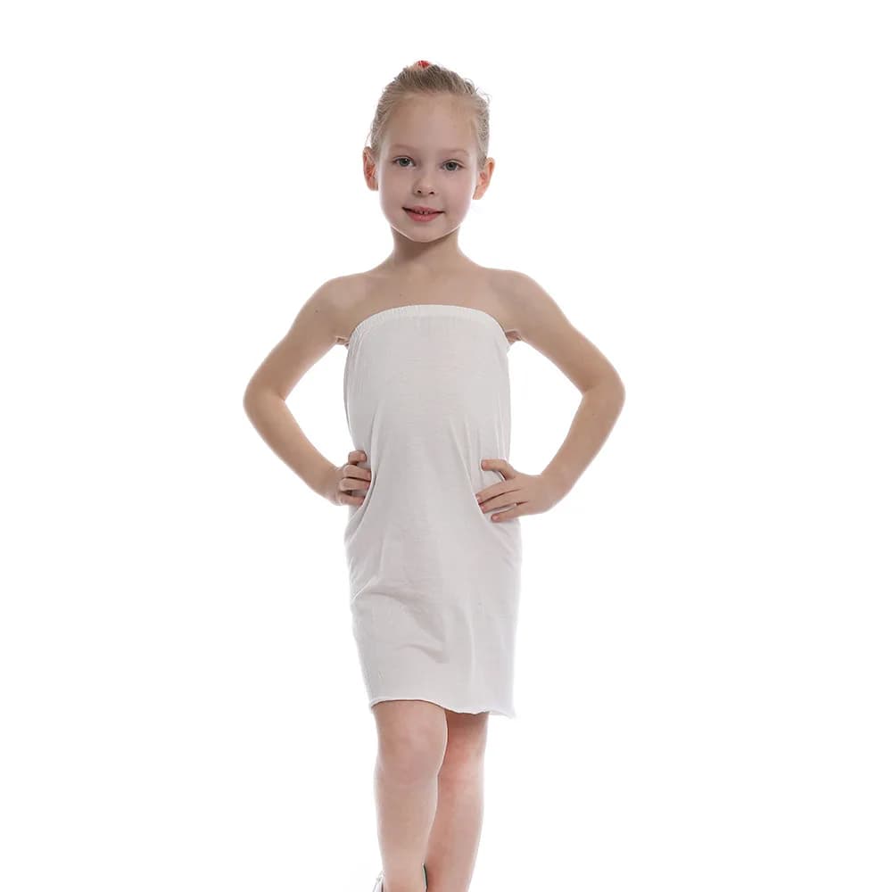 White Wraped Tube Top Kids Tutu Gonna Top Connected Cotton Long Parameter Evening Dress for Girls Halloween Costume