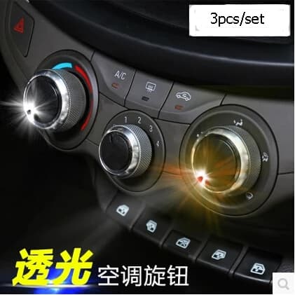 3 pz/set Aria Condizionata Installazione manopola interruttore di controllo del calore Manopola AC per Chevrolet Sail Aveo Sonic Lova Spark, Car styling