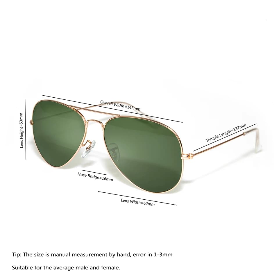 Sorbern 62 MILLIMETRI Pilota Occhiali Da Sole Lenti Da Sole Degli Uomini di Vetro di Vetro di Grandi Dimensioni per L'uomo Google Occhiali Shades Uomini Occhiali oculos masculino