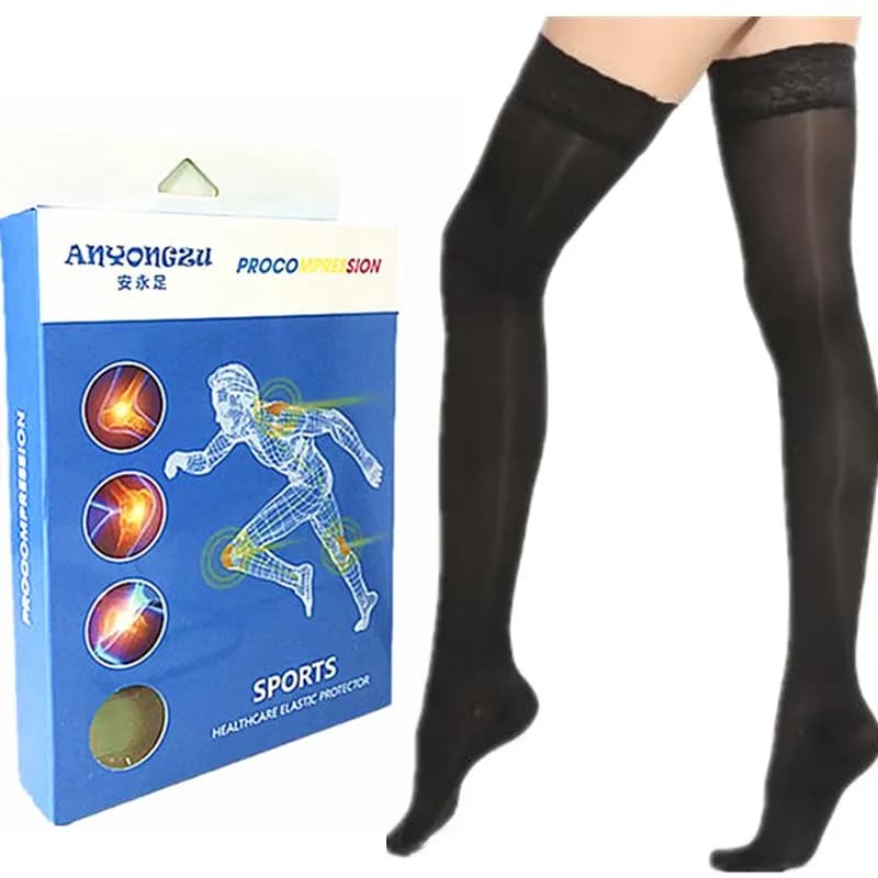 Prevent pressure of varicose veins 200D Slim pressure summer socks Comfortable elastic socks to the knee moulding in soft lace