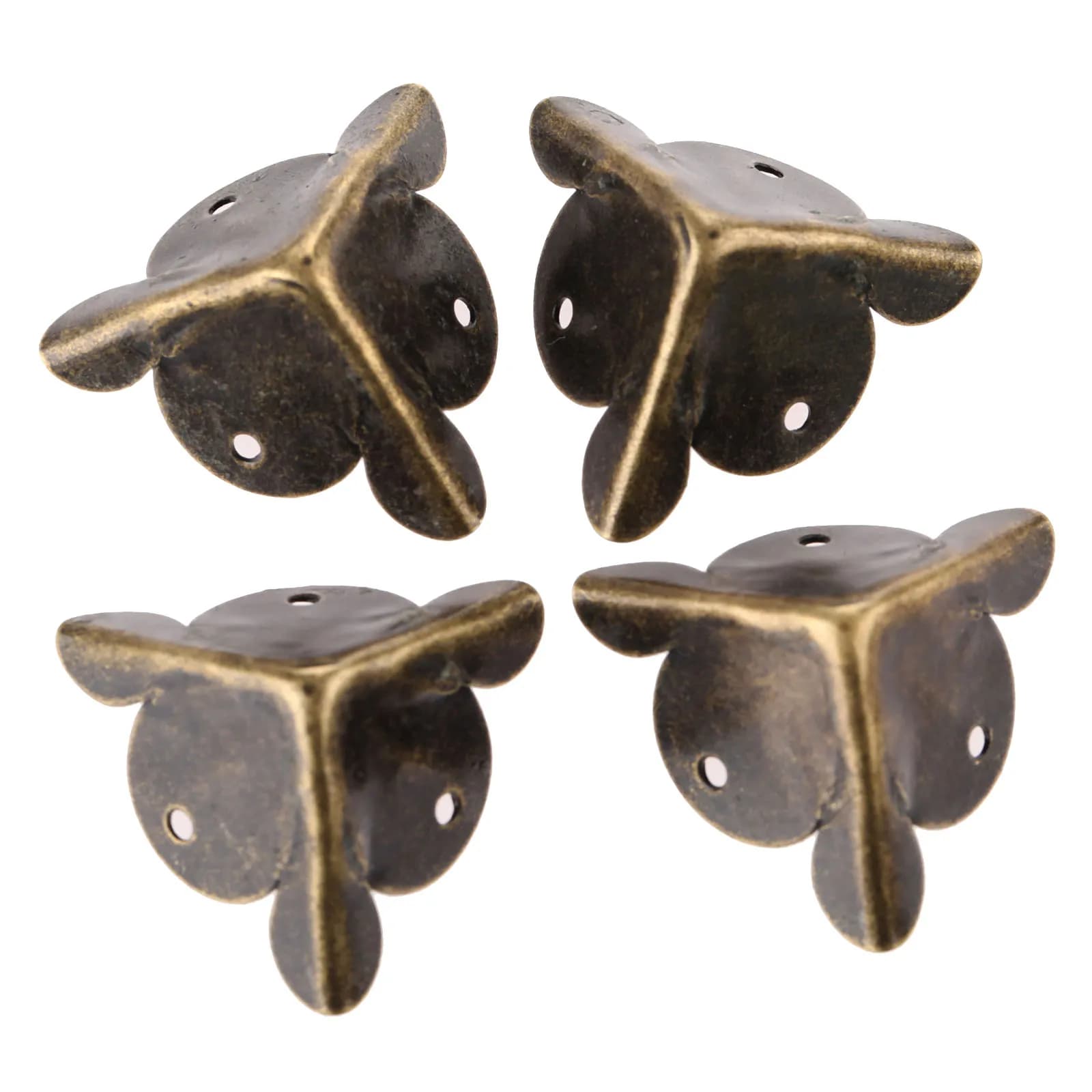 4 pezzi antico angolo staffa gioielli confezione regalo custodia in legno piedini decorativi gamba angolo decorativo protezione accessori per mobili + chiodi