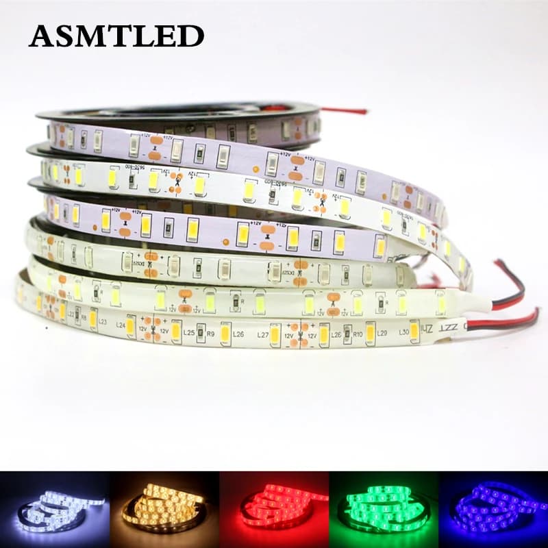 0.5m 1m 2m 3m 4m 5m 60leds/m SMD 5630 Striscia LED flessibile 12V IP30 IP65 Nastro LED impermeabile per la casa KTV Bar Luce natalizia