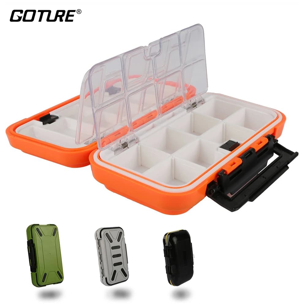 Goture Fishing Case Waterproof Double Side Removable Grill, Fishing Tackle Box for Richiamo Ganci Di Stoccaggio bait, Fly Fishing Box