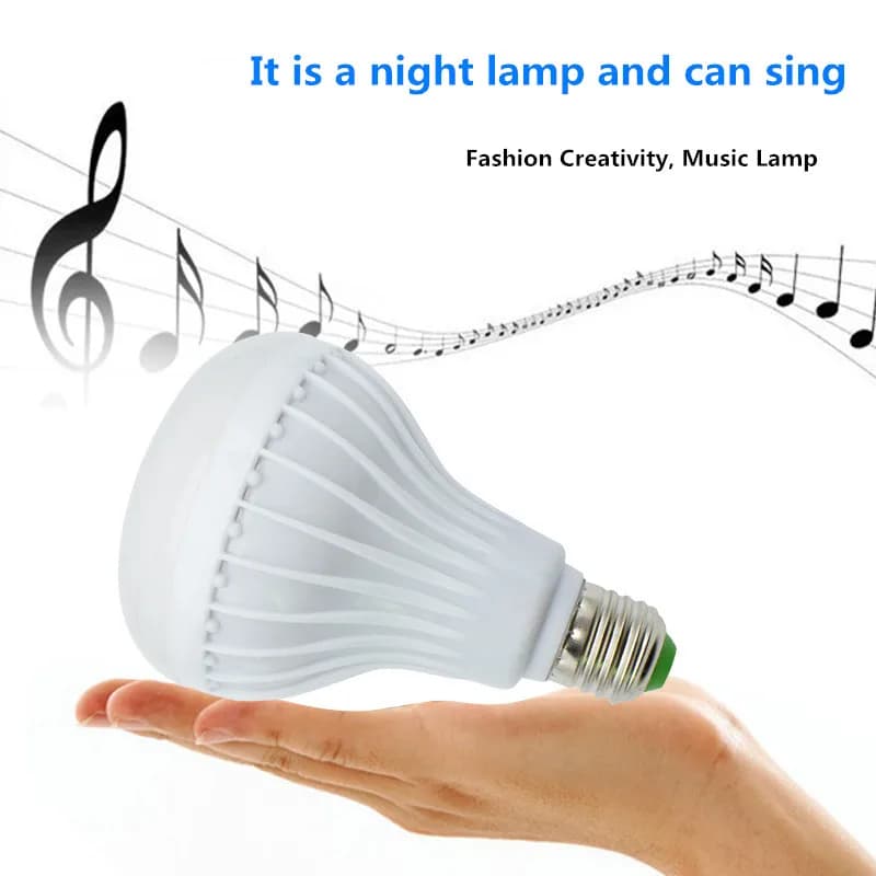 E27 Smart RGB 15W Altoparlante Bluetooth senza fili Lampadina Riproduzione di musica Lampada a LED dimmerabile con telecomando a 24 tasti