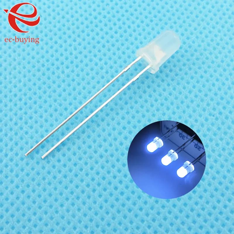 3mm LED Bianco Rotondo Light Emitting Diode Diffusa Nebbia Lampada Bead Plug-in Kit FAI DA TE Pratica Ampio Angolo di DIP 100 pz/lot