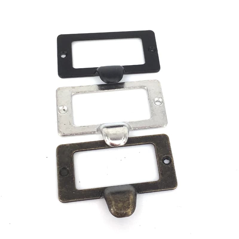 5 pezzi di archiviazione per armadietto, nome, maniglia per carta, porta etichette, etichetta per cassetto antico, maniglia per telaio dell'armadio, 59 mm * 45 mm