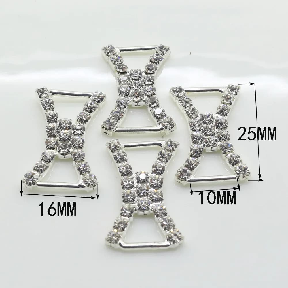 Shiny rhinestone buckles 25x16mm, wedding decoration, diamond ribbon slider, DIY craft making accessories, free shipping, 10 PCs