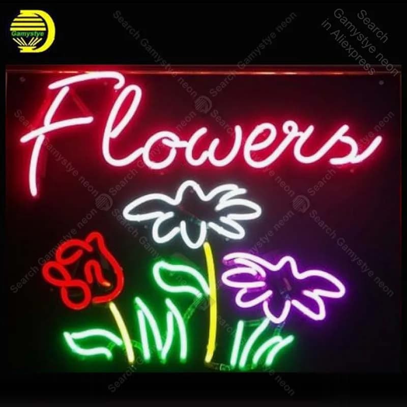 Insegna al neon fiori Lampadina al neon insegna ristorante artigianale Display Insegna al neon per birra Decora bellezza Luci dell'hotel anuncio lum
