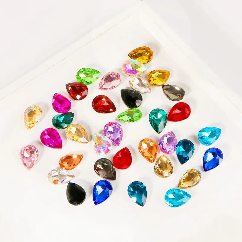 20 colori goccia d'acqua glitter cristallo lucido strass per unghie charms design fai da te smalto 3D manicure decorazioni per unghie artistiche