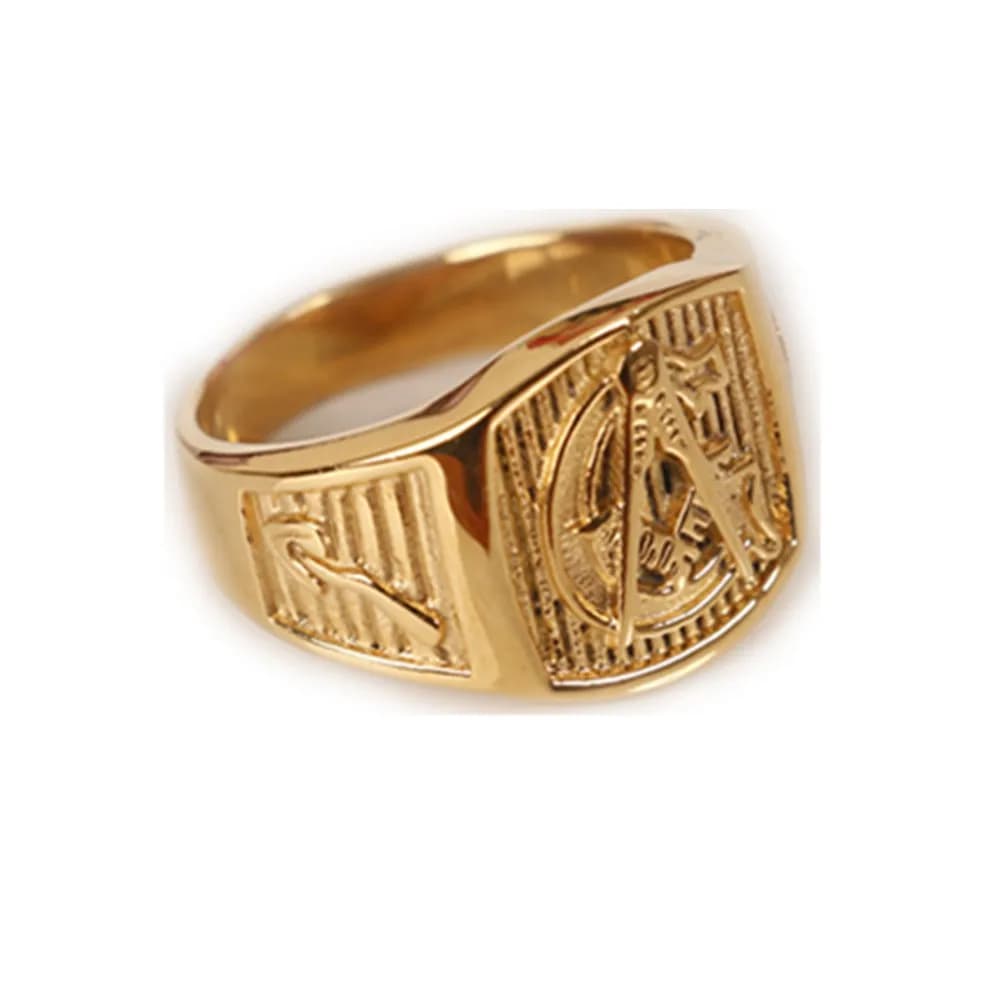 Anello da uomo in oro Mason in acciaio inossidabile 316L, misura 7-15