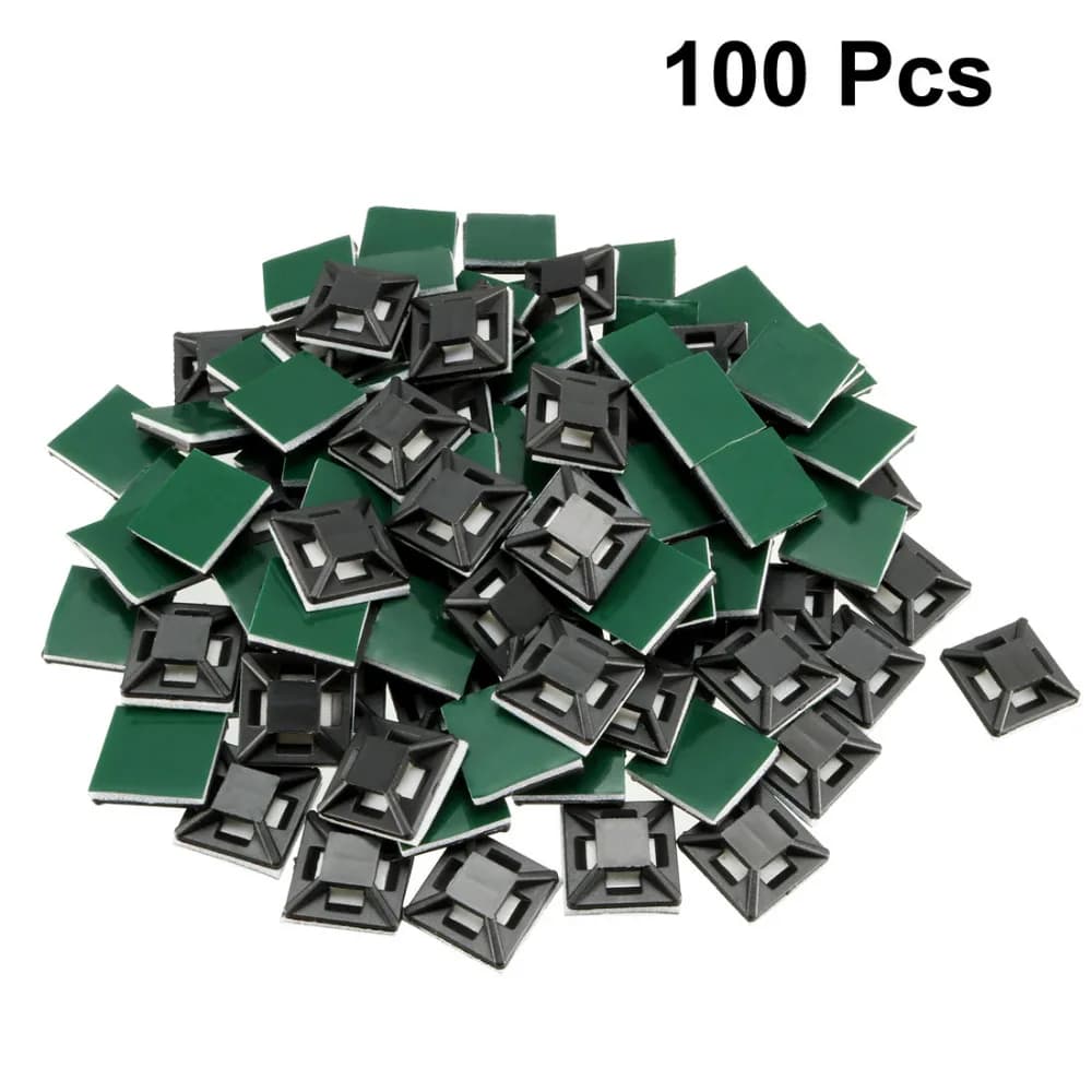Uxcell 100 supporti per fascette autoadesive nere verdi supporti per base in filo 12,5 mm x 12,5 mm regolabili