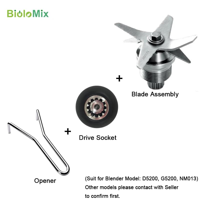 Pezzi di ricambio per frullatore in acciaio inossidabile temprato sei miscelazione e taglio lame seghettate coltelli Drive Socket Opener assemblaggio completo