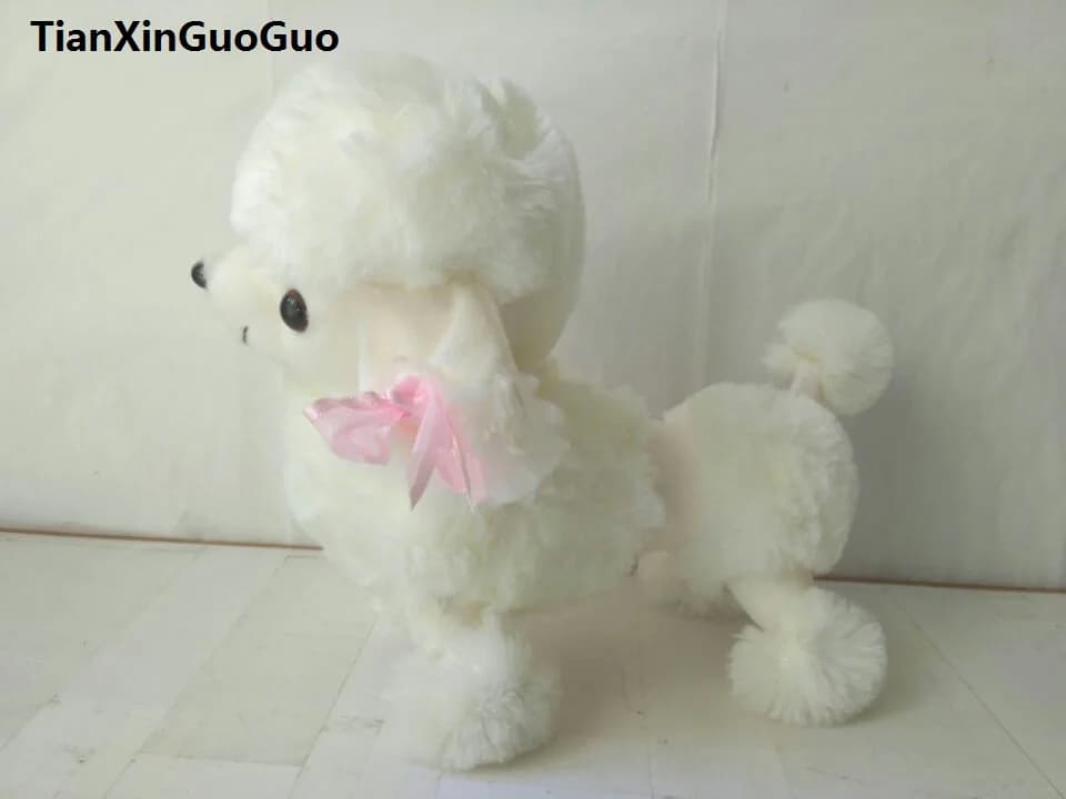 about 25x22cm white poodle toy dog plush toy soft doll Christmas gift b1879