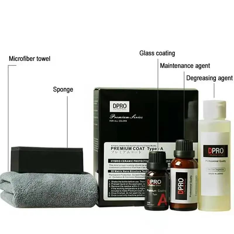 Vernice per auto ceramica nanocoat liquidcoat Anti-graffio Smalto super idrofobico Rivestimento per auto Smalto Cera Vernice Set per la cura 100 * 12 * 30ml