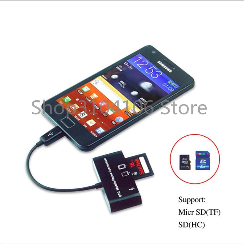 Lettore di schede OTG 3in1 Micro USB SD/MMC/SDHC Scheda TF Lettore di schede Micro SD Adattatore OTG Connettore Lettore di schede di memoria