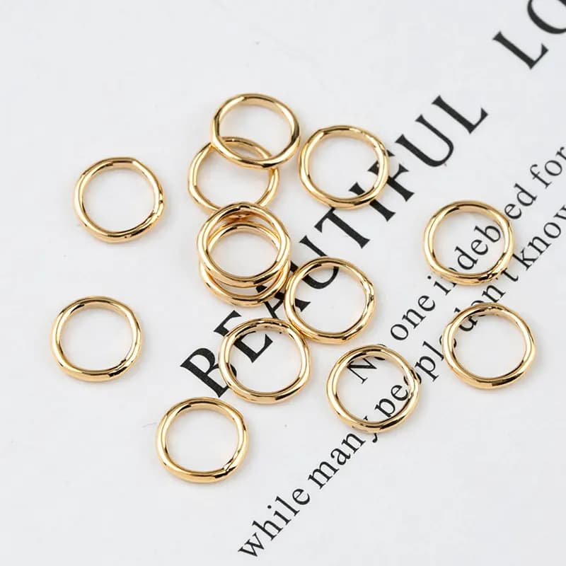 10 pz 2/3/4/5/6mm 14K oro riempito anelli di salto chiusi anelli spaccati riempiti d'oro 14K per portachiavi che fanno e braccialetto risultati dei monili