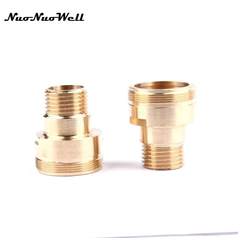 Straight connector with brass male thread for garden irrigation, irrigation tube, metal adaptor, tap fittings, 1/2"-M32, 1 pc