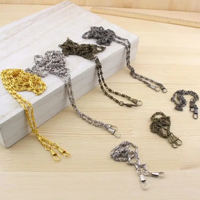 10 pz 120 cm forte e durevole del Metallo Dell'annata Tracolla a Catena della borsa di Cucito FAI Da TE fatti a mano Sacchetto parte Cordoni della borsa maniglia LW800
