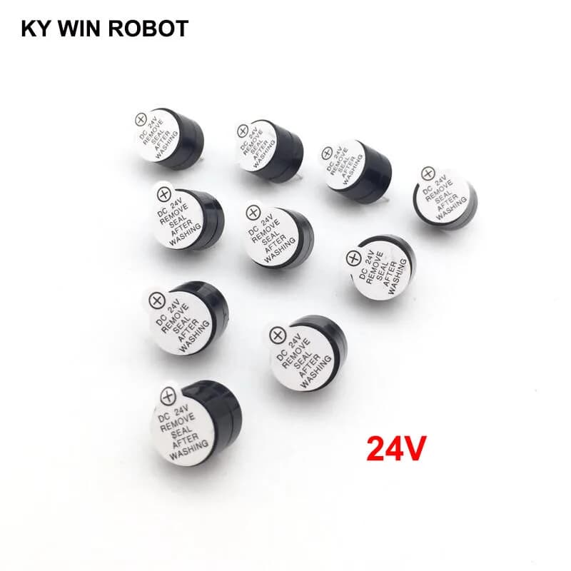 10 pz 24v cicalino attivo magnetico lungo continuo segnale acustico allarme suoneria 12mm MINI cicalini piezoelettrici attivi misura per Arduino fai da te