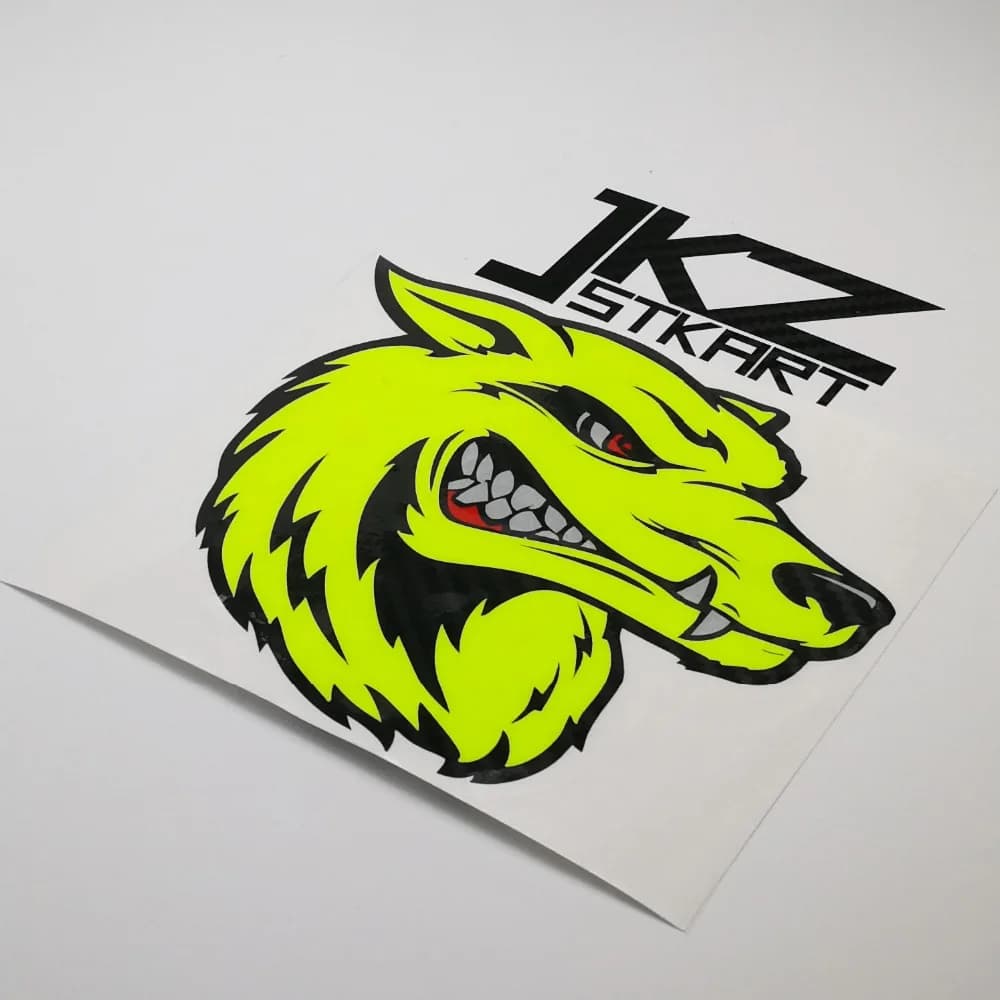 JKZ STKART Vinyl Die Cut Multi-strato Decalcomanie Degli Autoadesivi Del Fumetto Angry Lupo Testa di 12x12 cm per ATV motor Bike Camion Casco Sticker
