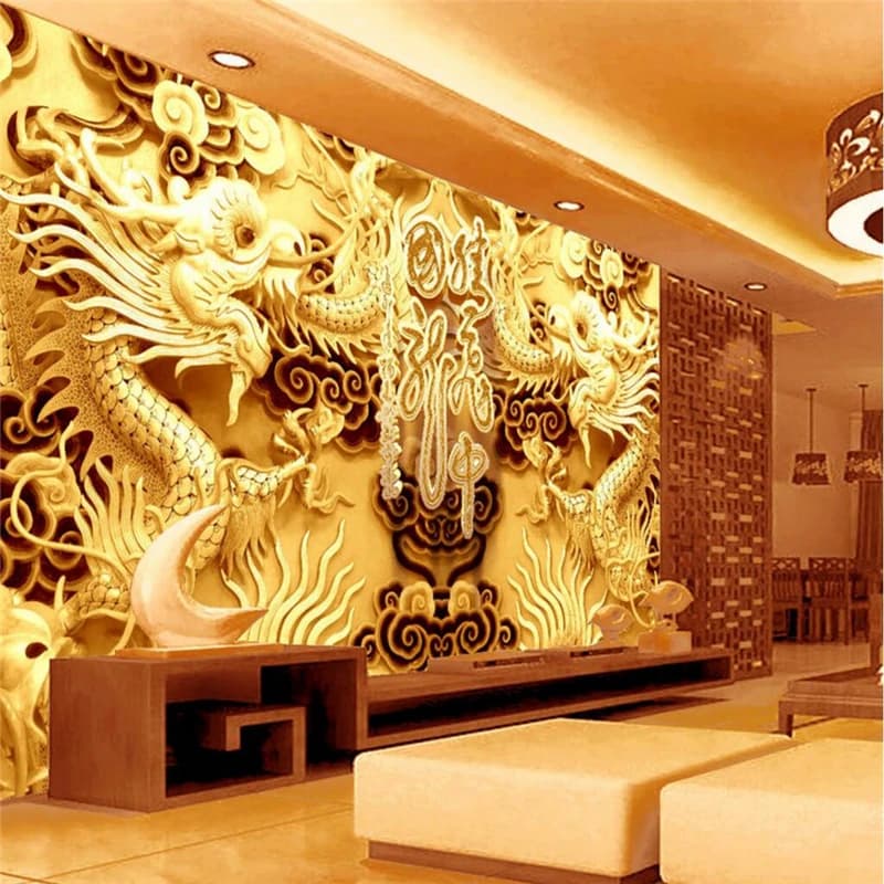 Personalizzato Golden Dragon photo papel de parede 3D murale carta da parati per pareti 3 d paesaggio decorazione della casa adesivi murali soggiorno