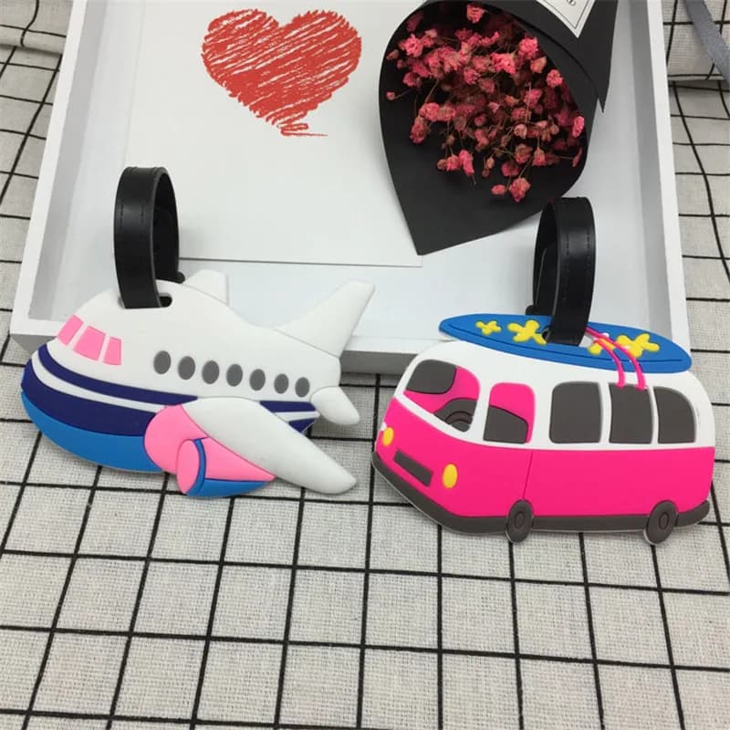Etichetta per bagagli creativa animale cartone animato Gel di silice valigia ID porta indirizzo bagaglio etichetta portatile accessori da viaggio