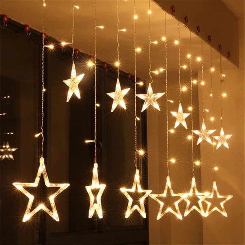 2M 6.5ft Stella LED Tenda Stringa Fata Di Natale Ghirlanda Luci Interno 138LED 8 Modalità Per La Decorazione Domestica 220V SPINA UE