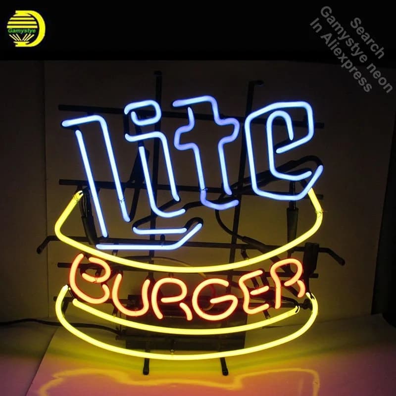 SEGNALE AL NEON Per Mill Burger Room display Design personalizzato Ristorante Vetrina del negozio Decor Insegne luminose insegne al neon in vendita insegne luminose