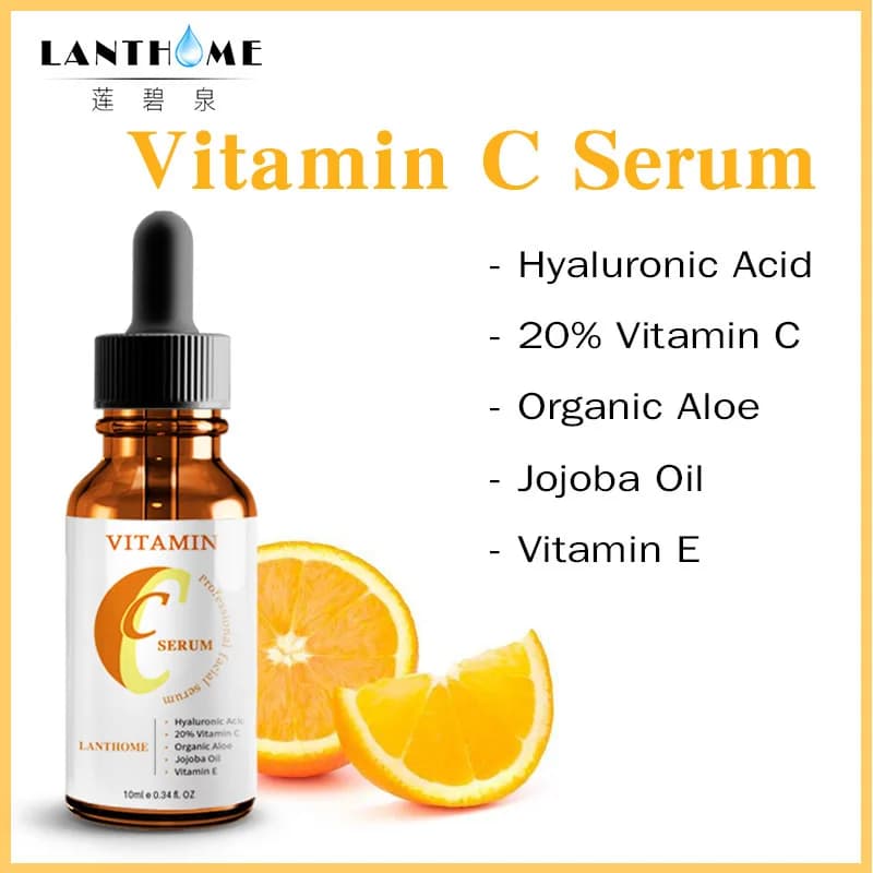 10ml di vitamina C acido ialuronico sbiancante siero idratante Anti Aging Anti rughe dissolvenza macchia scura rassodante essenza facciale