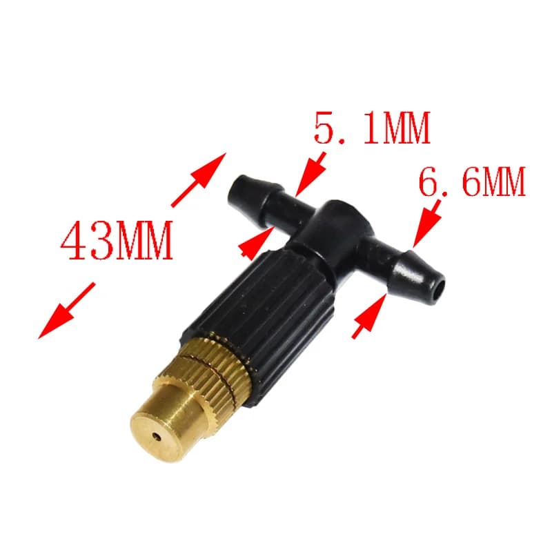 Brass nebulizer nozzles, brass pipe nozzles, water sprayers, 1/4 inch barbin connectors, garden sprinklers, 6 pieces