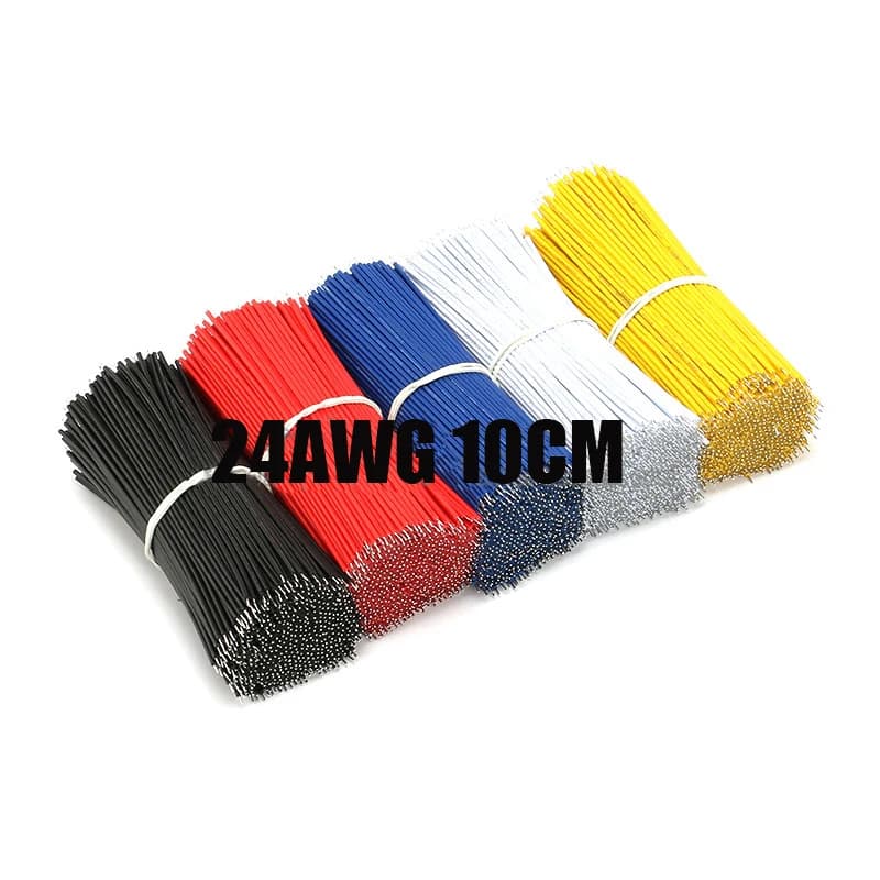 Free shipping 100pc solder wire electronic insulated Double Tinned Plate color wire 24AWG 10CM cable jump wire for arduino