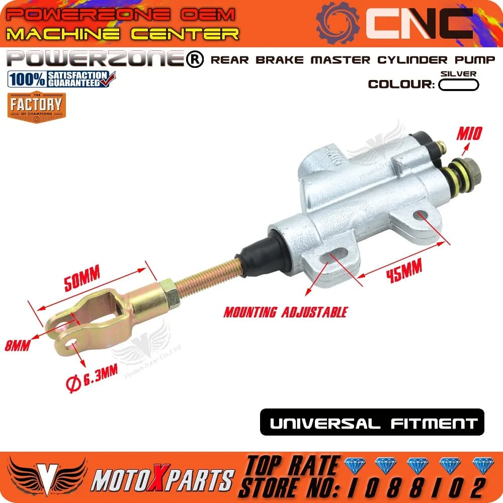 Posteriore del motociclo Freno Idraulico Cilindro Pompa Per 50cc 70cc 110cc 125cc 150cc 250cc Thumpstar ATV Pit Pro Dirt Bike