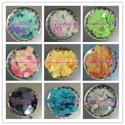 2000 pz 9*13mm 9 Colori Foro Laterale Forma di Uovo Piatto Allentato Sequin Paillette Per Cucire, Mestiere di Nozze, bambini FAI DA TE Indumento Accessorie