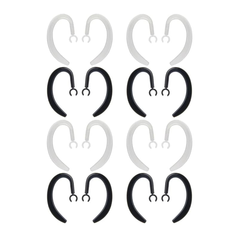 OOTDTY 1Pair 6mm 7mm 8mm 10mm Accessori per cuffie Auricolare wireless Gancio per l'orecchio in silicone Clip per l'orecchio Auricolare Gancio per l'orecchio Nero/Trasparente