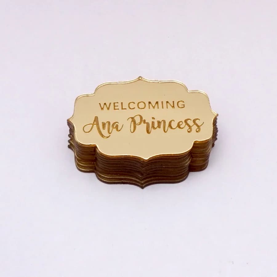 20 pezzi adesivo specchio acrilico bomboniere nome personalizzato biglietti d'invito personalizzati festa di compleanno Baby shower regali per gli ospiti