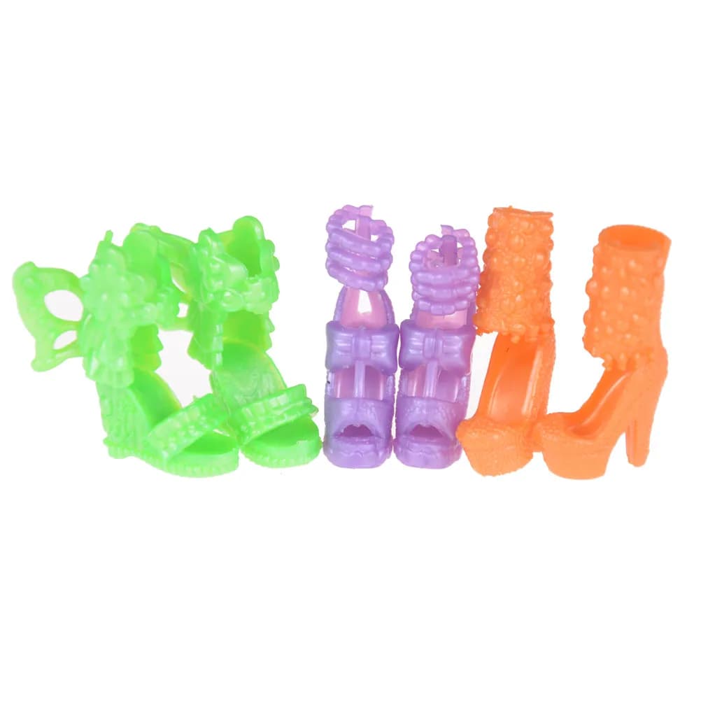 12 paia/lotto Stile Della Miscela Colore Della Miscela Sandali Tacchi Moda Scarpe Da Bambola Per La Ragazza Bambole Vestito Lotti di Vestito, Regalo Di Natale Per La Ragazza Giocattolo