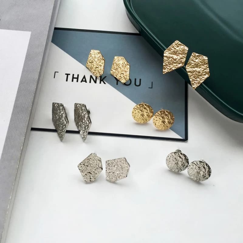 Orecchini a clip vintage testurizzati senza piercing, geometrici, rotondi, irregolari, in oro, semplici, per le donne, regalo di gioielli per feste