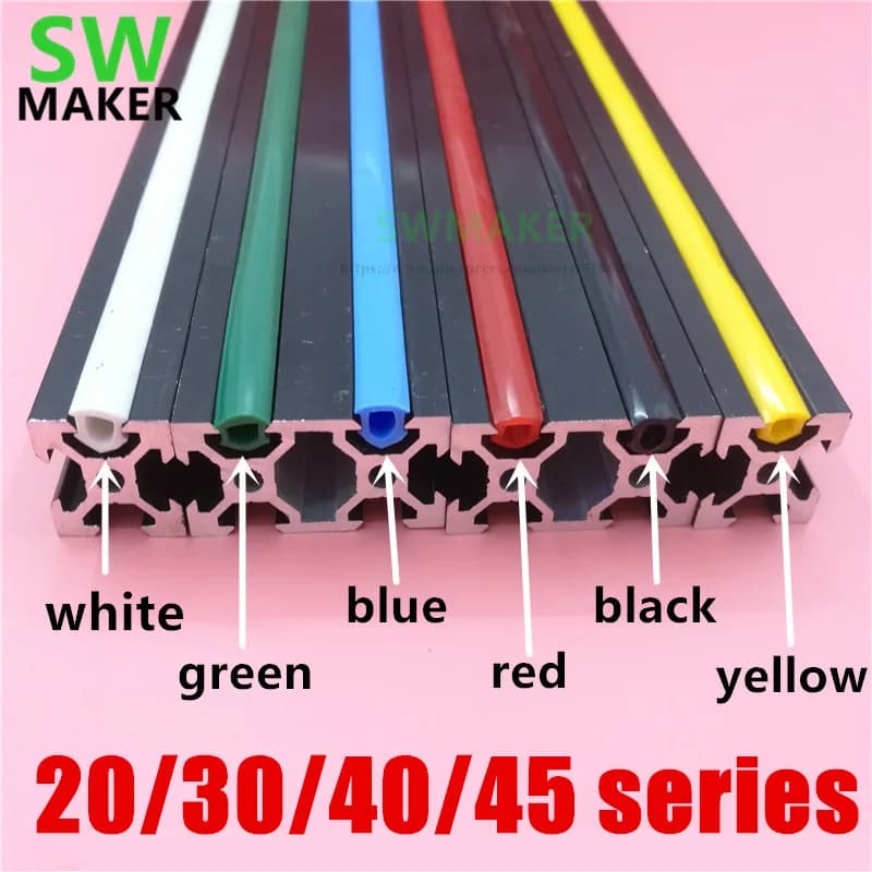 Flat Gasket 1 meter 6mm/8mm/10mm for series 20/30/40/45/50/60 EU Aluminum Profile Cover with soft slot/pan for 3D printer extrusion