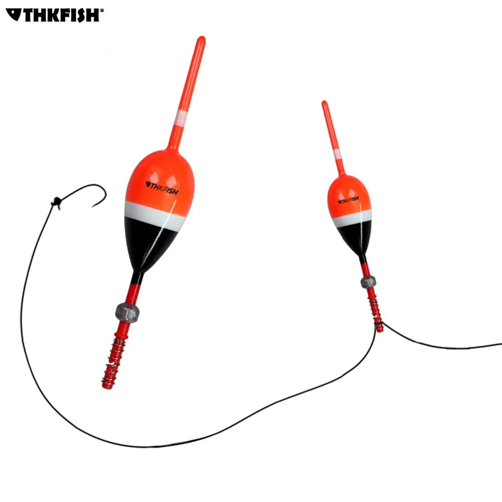 2 pezzi Bobber antiscivolo in legno Bobber galleggianti da pesca Balsa Galleggianti antiscivolo a molla in legno Bobber ponderati per Crappie Panfish Bag