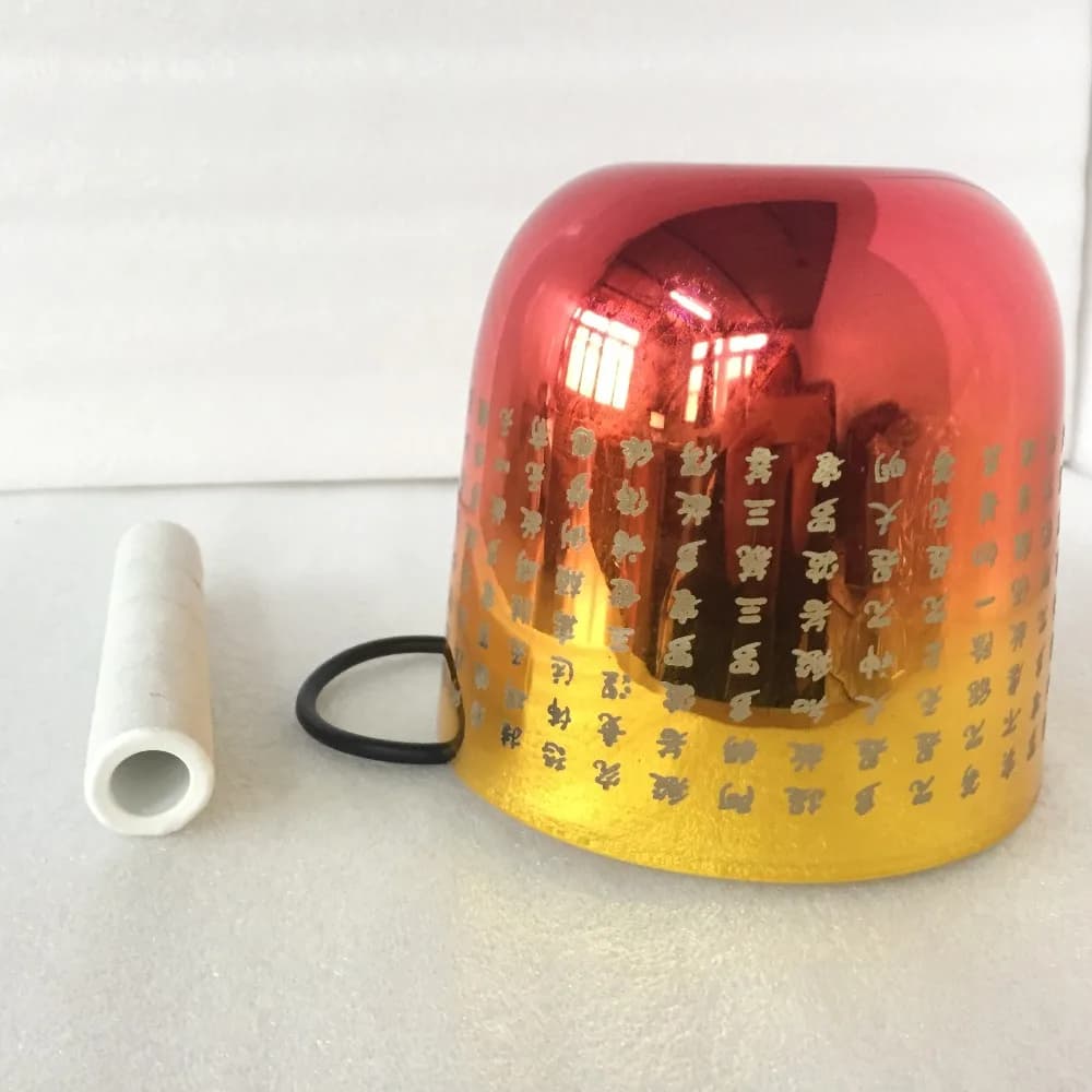 Titanium color crystal singing bowl 3rd octave 432HZ B note or A or A# note with Engraved "Prajna Paramita Heart Sutra"
