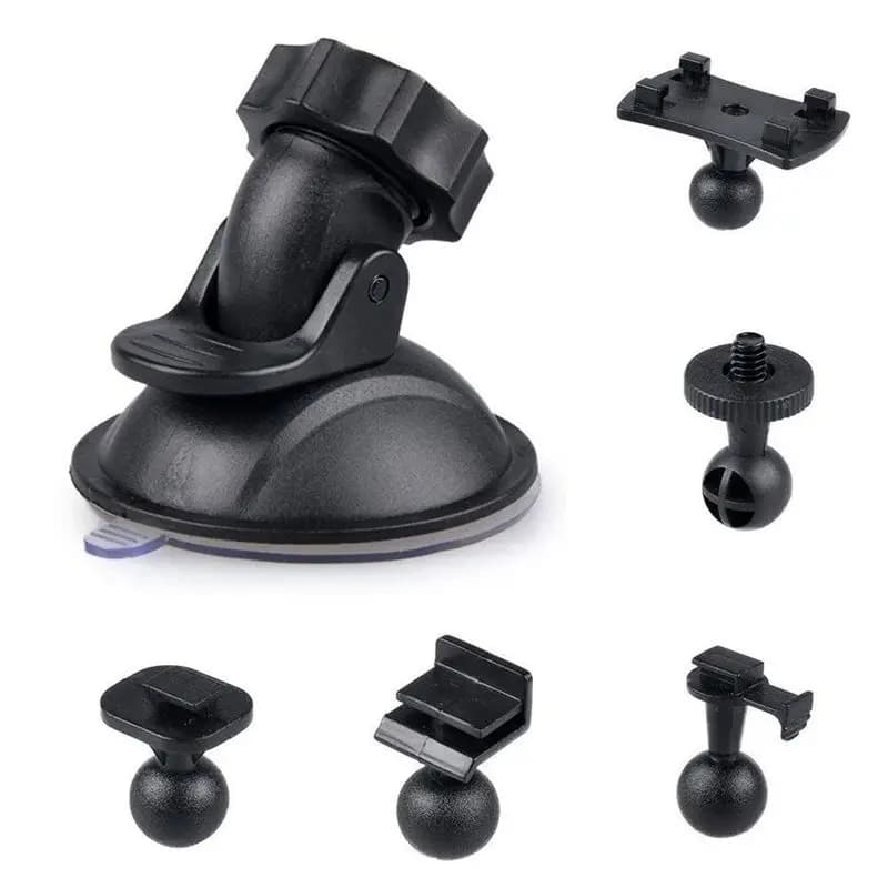 Ventosa per auto per Dash Cam Holder videoregistratore per veicoli su parabrezza e supporto per cruscotto con 5 tipi di adattatore 360 gradi A