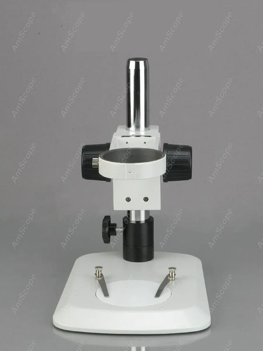 Supporto da tavolo: supporto da tavolo per microscopio AmScope con base a farfalla, palo lungo e rack di messa a fuoco
