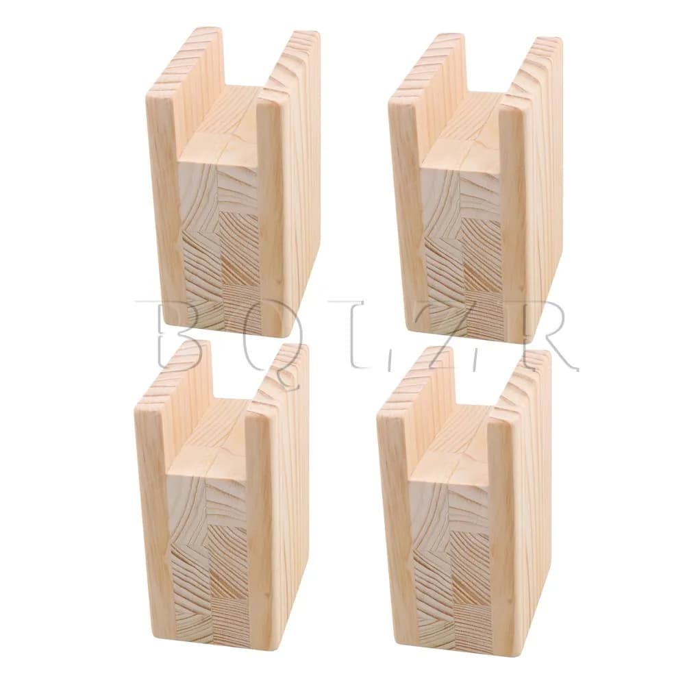 BQLZR 4Pcs Groove Furniture Lift Blocks 10×7×13.5CM Max 4CM Table Bed Risers Non Slip Foot Elevators