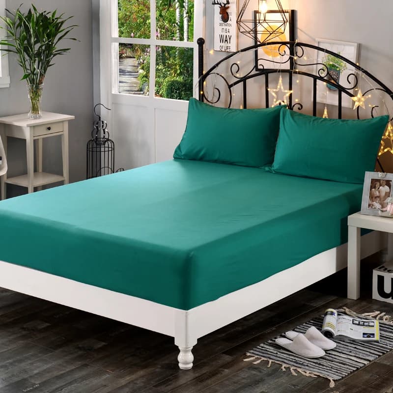 1pcs 100% Polyester Super soft Solid Fitted Pair of Mattress Four Angles Cover With Elastic Bed Headband