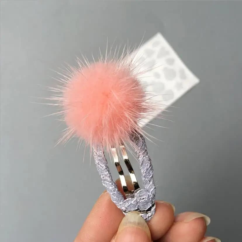 2 pz/ pz Grils Palla Pelosa Clip di Capelli Per Bambini Capelli Belli Accessori Per Capelli Delle Ragazze Della Principessa Barrette Per Bambini Copricapi Forcelle J601