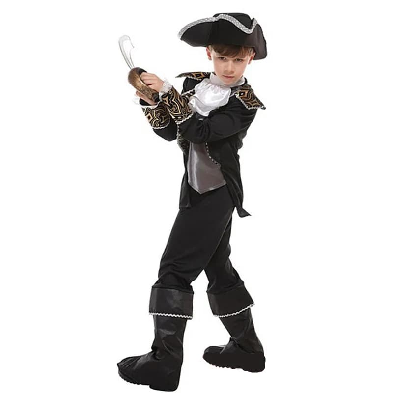 Kid Bambini Guerriero Jack Sparrow Cosplay Ragazzi Halloween Capitano Pirata Costume Carnevale Purim Stage Play Abito da festa in maschera