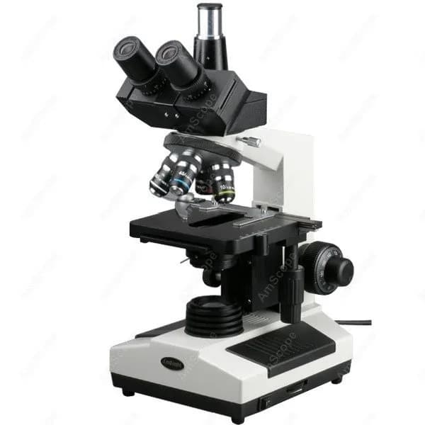 Microscopio Composto Biologico Trinoculare Serie AmScope T390 40X-1600X+ con Alogeno da 20W, Tavolino Meccanico 3D