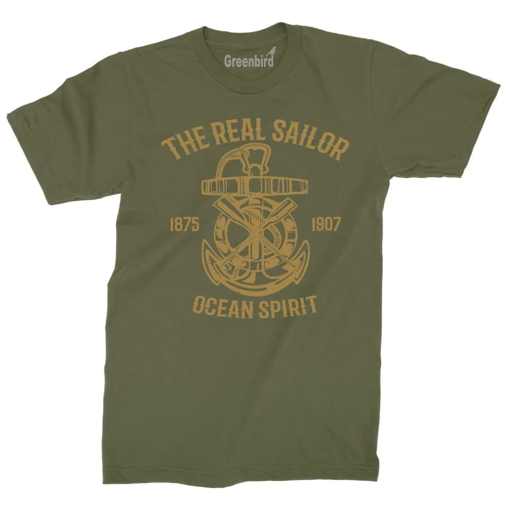 T-shirt 2018 vestiti di marca Slim Fit stampa The Real Sailor Ocean Spirit TShirt Anchor Captain Nautical Boat 100% Cotton Tee