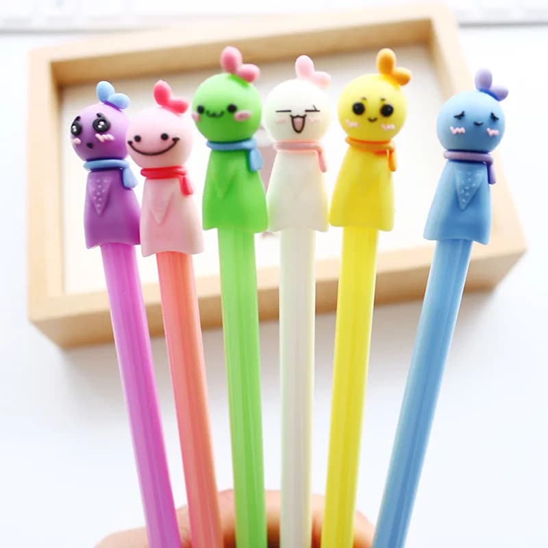 24 Pcs Bella Bambola di Sole Neutro Penna Studente Penna Firma Penna di Acqua Del Fumetto Creativo di Cancelleria Coreano Materiale Scolastico Kawaii