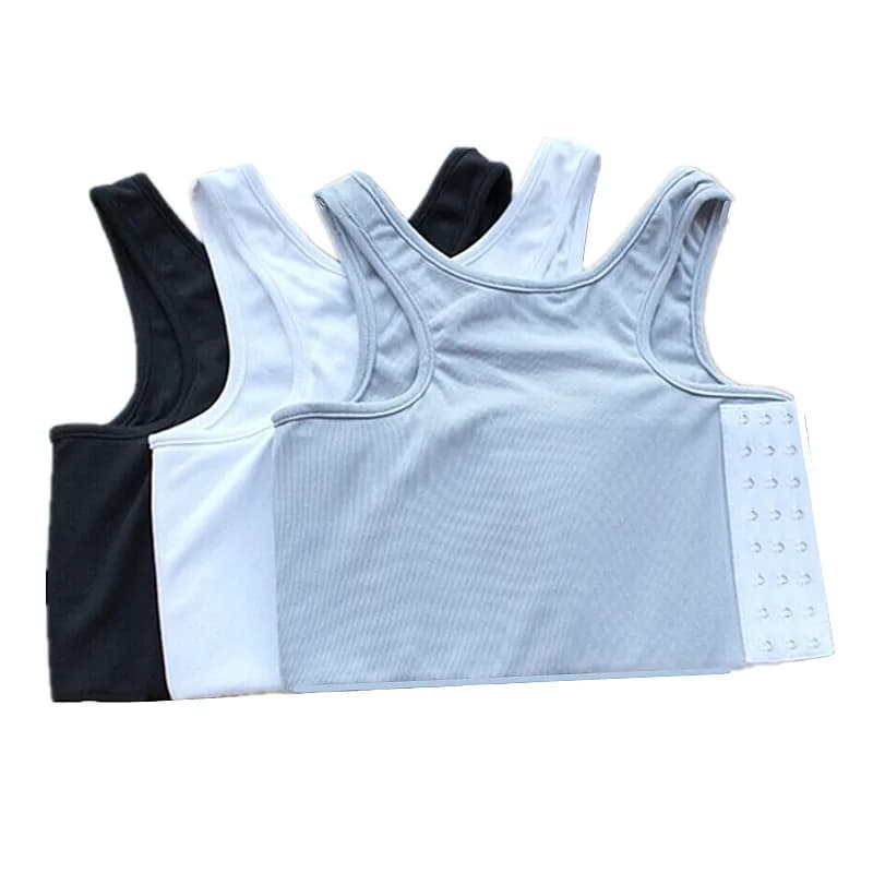 S-4XL Rafforzare Fasciatura Rinforzato Breve Corsetto Tomboy Lesbian Serbatoio Magliette e camicette Petto Shaper Del Seno Binder Trans Della Maglia Della Camicia Della Biancheria Intima